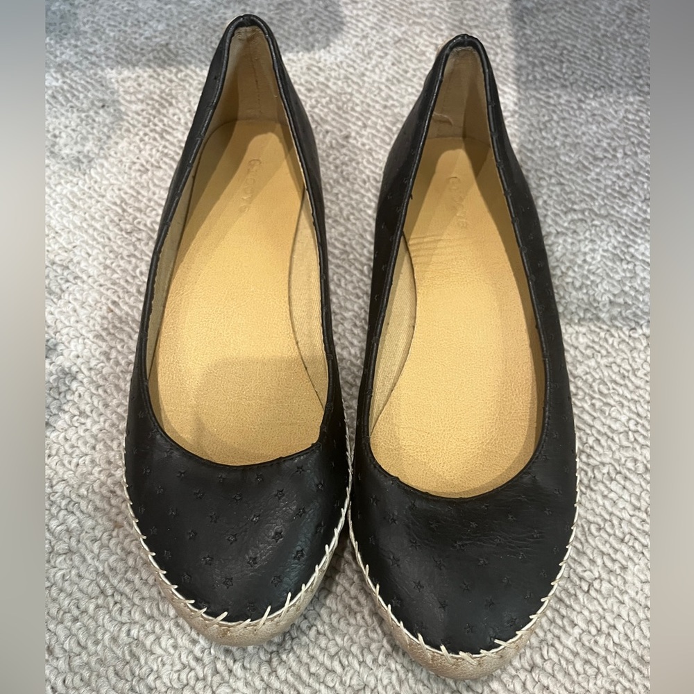 Polka Dot STAR Groove Black Flat Shoe Mary Jane Boho Ballet Cottage Kawaii Vegan